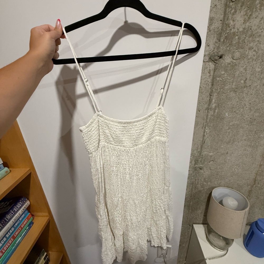 Zara White Textured Camisole Dress